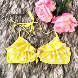 Yellow Polka Dot Bikini Top